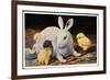 Glückwunsch Ostern, Osterhase Mit Küken-null-Framed Giclee Print