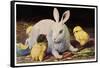 Glückwunsch Ostern, Osterhase Mit Küken-null-Framed Stretched Canvas