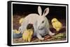 Glückwunsch Ostern, Osterhase Mit Küken-null-Framed Stretched Canvas