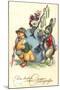 Glückwunsch Ostern, Osterhase Überreicht Ente Blumen-null-Mounted Giclee Print