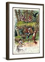 Glückwunsch Ostern, Osterhasen Kämpfen Um Ostereier-null-Framed Giclee Print