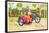 Glückwunsch Ostern, Pärchen Fährt in Einem Motorrad-null-Framed Stretched Canvas