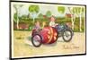 Glückwunsch Ostern, Pärchen Fährt in Einem Motorrad-null-Mounted Premium Giclee Print