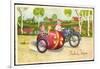 Glückwunsch Ostern, Pärchen Fährt in Einem Motorrad-null-Framed Giclee Print