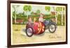 Glückwunsch Ostern, Pärchen Fährt in Einem Motorrad-null-Framed Giclee Print