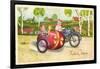 Glückwunsch Ostern, Pärchen Fährt in Einem Motorrad-null-Framed Giclee Print