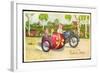 Glückwunsch Ostern, Pärchen Fährt in Einem Motorrad-null-Framed Giclee Print