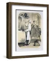 Gluttony in the Kitchen, from a Series of Prints Depicting the Seven Deadly Sins, c.1850-Louis Leopold Boilly-Framed Giclee Print