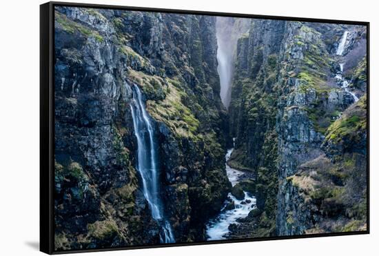 Glymur Waterfall, Iceland, Polar Regions-John Alexander-Framed Stretched Canvas