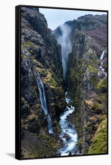 Glymur Waterfall, Iceland, Polar Regions-John Alexander-Framed Stretched Canvas