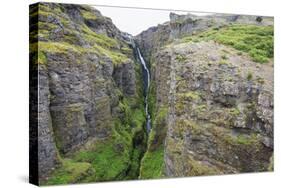 Glymur Waterfall, Iceland's Tallest at 198M, Iceland, Polar Regions-Christian Kober-Stretched Canvas