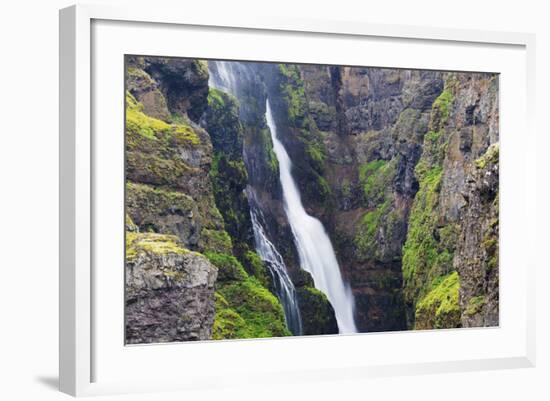 Glymur Waterfall, Iceland's Tallest at 198M, Iceland, Polar Regions-Christian Kober-Framed Photographic Print