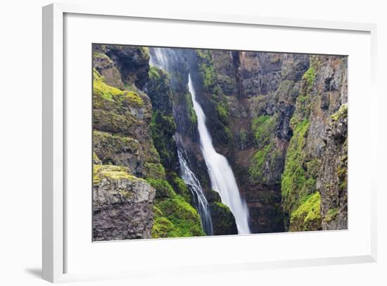 Glymur Waterfall, Iceland's Tallest at 198M, Iceland, Polar Regions-Christian Kober-Framed Photographic Print