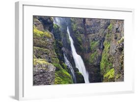 Glymur Waterfall, Iceland's Tallest at 198M, Iceland, Polar Regions-Christian Kober-Framed Photographic Print