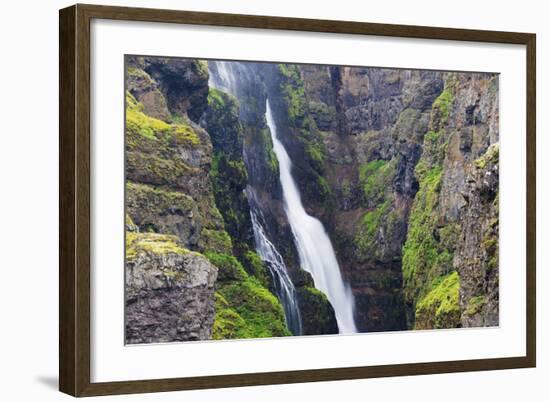 Glymur Waterfall, Iceland's Tallest at 198M, Iceland, Polar Regions-Christian Kober-Framed Photographic Print