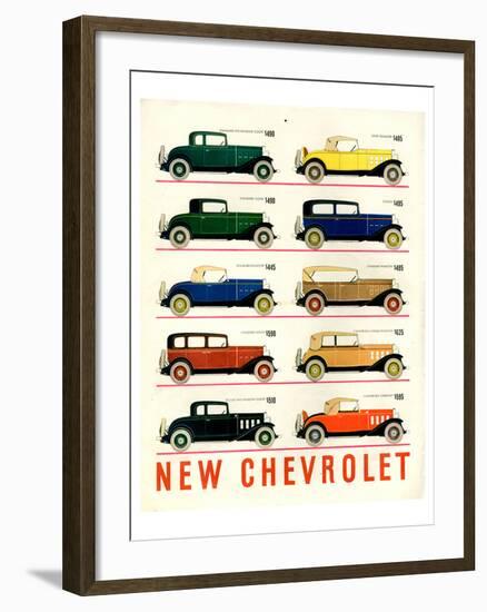 GM 10 New Chevrolet-null-Framed Art Print