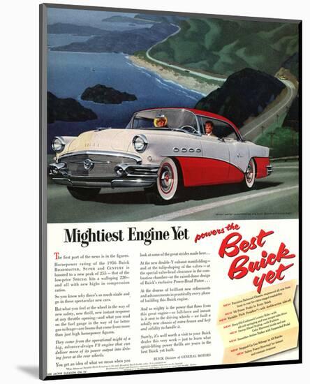 GM Buick-Mightiest Engine Yet-null-Mounted Art Print