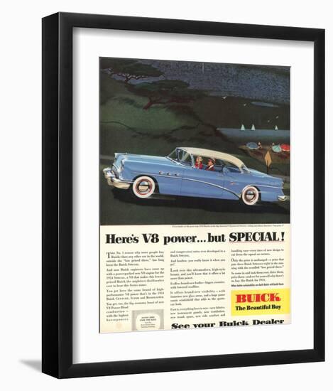 GM Buick V8 Power -But Special-null-Framed Art Print