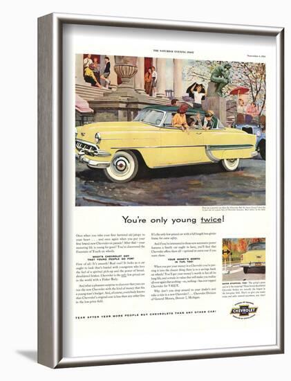 GM Chevrolet- Only Young Twice-null-Framed Art Print