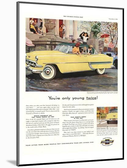 GM Chevrolet- Only Young Twice-null-Mounted Art Print