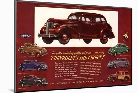 GM Chevrolet's the Choice-null-Mounted Art Print