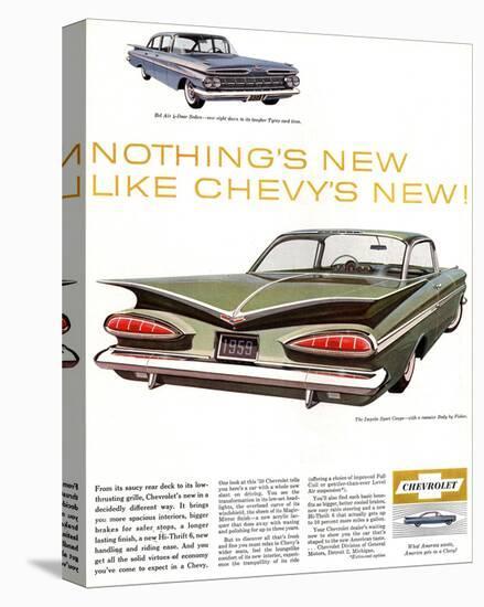 GM Chevy Bel Air 4-Door Sedan-null-Stretched Canvas