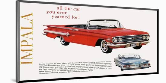 GM Chevy Impala - Yearned For-null-Mounted Art Print