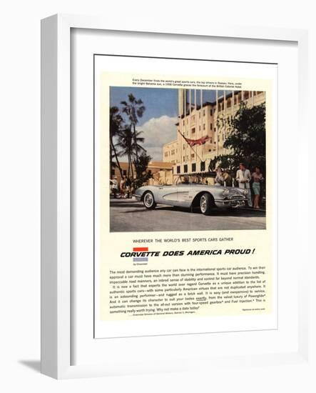 GM Corvette Does America Proud-null-Framed Art Print