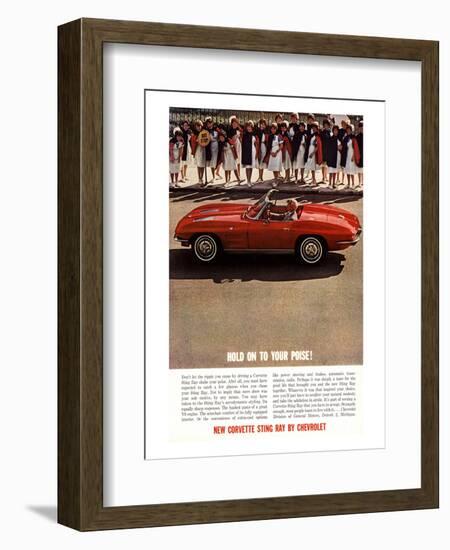 GM Corvette Hold Your Poise-null-Framed Art Print