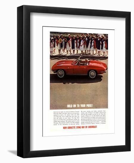 GM Corvette Hold Your Poise-null-Framed Art Print