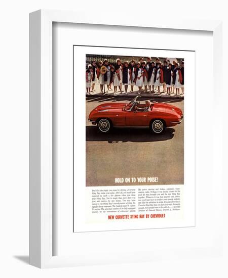 GM Corvette Hold Your Poise-null-Framed Art Print