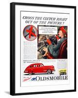 GM Oldsmobile-Cross the Clutch-null-Framed Art Print