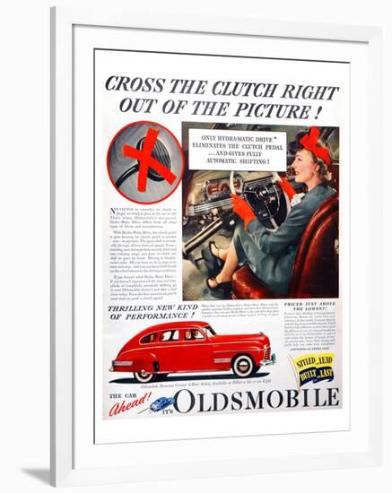 GM Oldsmobile-Cross the Clutch-null-Framed Art Print