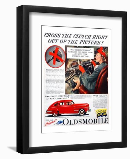 GM Oldsmobile-Cross the Clutch-null-Framed Art Print