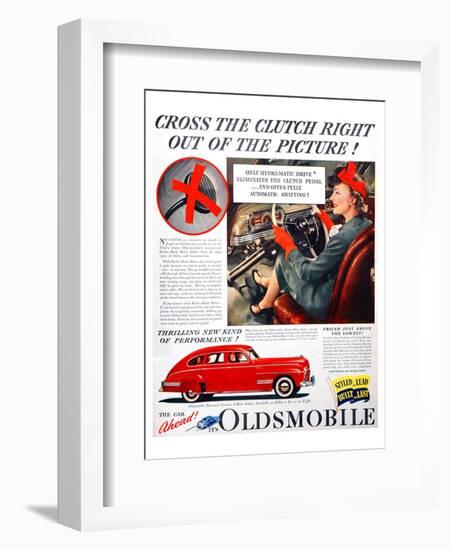 GM Oldsmobile-Cross the Clutch-null-Framed Art Print