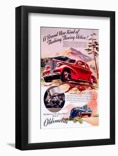 GM Oldsmobile - Flowing Action-null-Framed Art Print