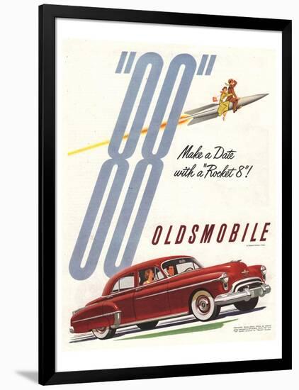 GM Oldsmobile - Make a Date-null-Framed Art Print