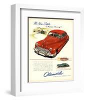 GM Oldsmobile-Postwar Driving!-null-Framed Art Print