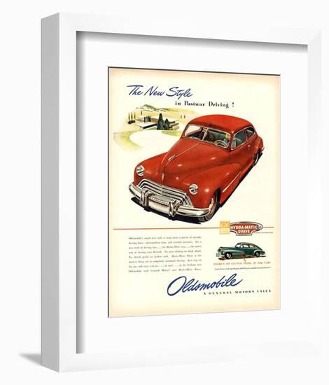 GM Oldsmobile-Postwar Driving!-null-Framed Art Print