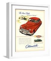 GM Oldsmobile-Postwar Driving!-null-Framed Art Print