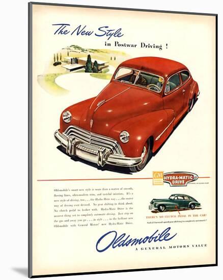 GM Oldsmobile-Postwar Driving!-null-Mounted Art Print