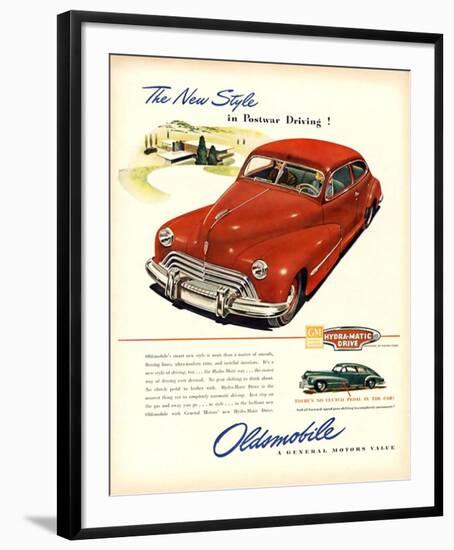 GM Oldsmobile-Postwar Driving!-null-Framed Art Print