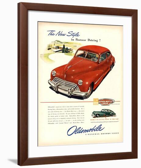 GM Oldsmobile-Postwar Driving!-null-Framed Art Print