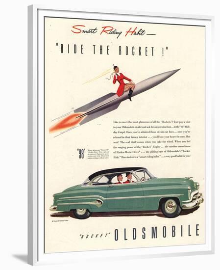 GM Oldsmobile- Ride the Rocket-null-Framed Premium Giclee Print