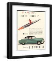 GM Oldsmobile- Ride the Rocket-null-Framed Art Print