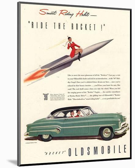 GM Oldsmobile- Ride the Rocket-null-Mounted Art Print