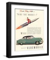 GM Oldsmobile- Ride the Rocket-null-Framed Art Print