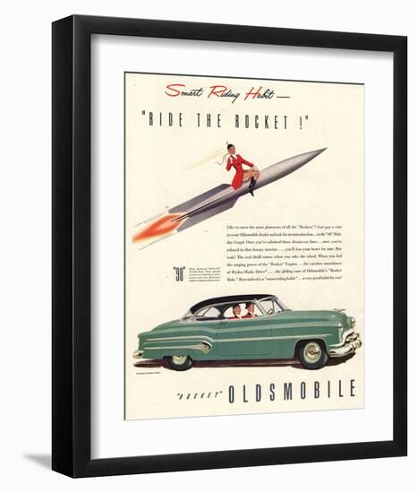 GM Oldsmobile- Ride the Rocket-null-Framed Art Print