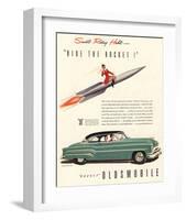 GM Oldsmobile- Ride the Rocket-null-Framed Art Print