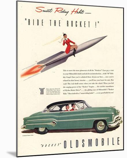 GM Oldsmobile- Ride the Rocket-null-Mounted Art Print